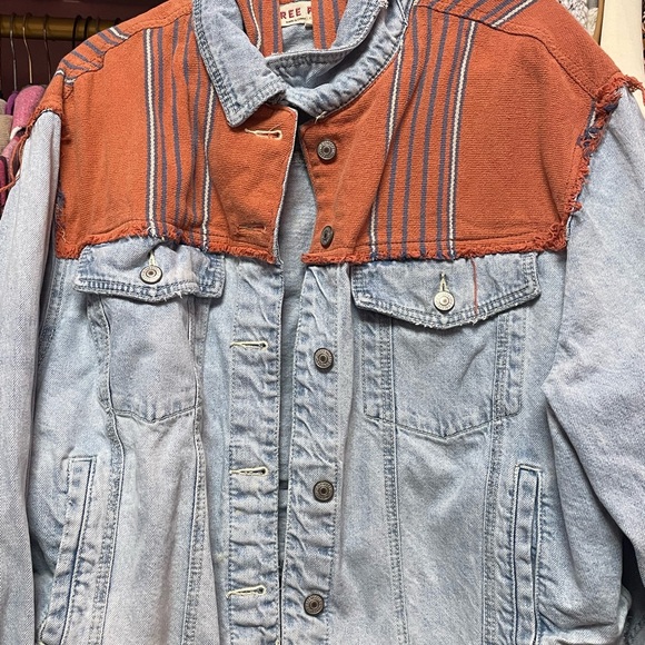 Free People Two-Tone Denim Jacket - Picture 4 of 4